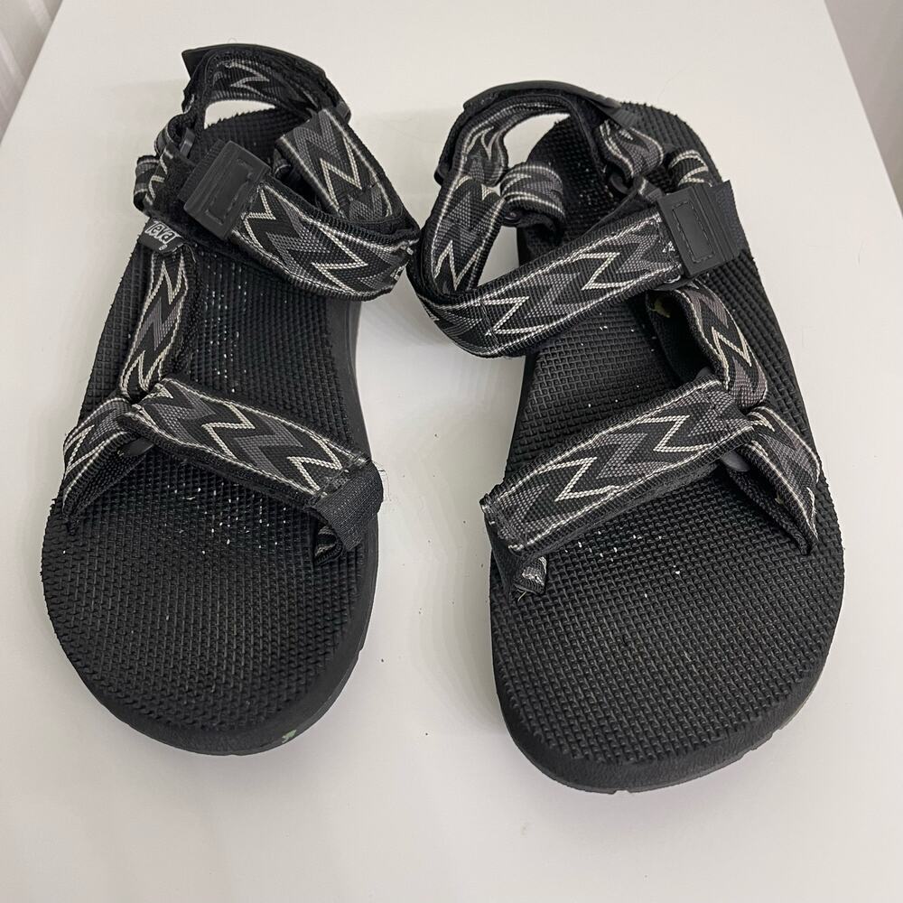 Teva Men’s Velcro Strappy Sandals Gray Zig-Zag Outdoors Hiking Sporty Sz 9 - Picture 5 of 6